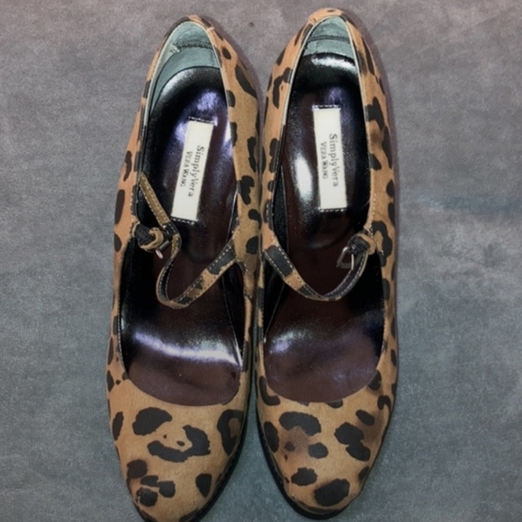 Simply Vera By Vera Wang Leopard Print Heels 7.5 - Picture 4 of 4
